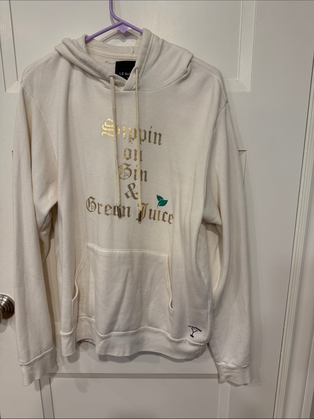 Le Superbe Cream 'Sippin on Gin & Green Juice' Hoodie